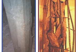  Fig. 2: Extent of spalling after fire tests in columns made from (a) NSC and (b) HSC  