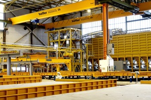  The production line is designed for a total of 25 pallets measuring 10.0 × 4.5 m and resisting a load of 7.5 kN/m² 