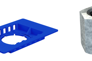  Installation of insert (1) and nut (2) and filling of the epoxy injection mortar (3,4)  