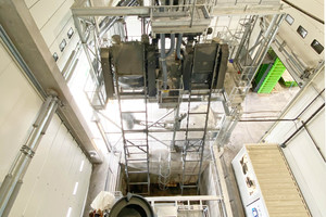  View of the mixers platform from the top of the storage 