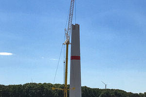  These wind turbine towers are built in post-tensioned precast climbing construction 