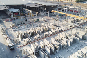  View to the company premises of Hard Precast located in Dubai and the precast concrete elements stored there  