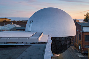  The Niemeyer Sphere measures 12 m in diameter and has three floors 