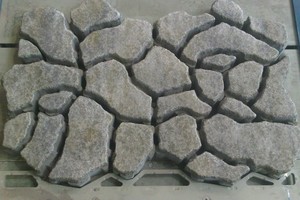  Product layer of polygonal pavers with false joints 