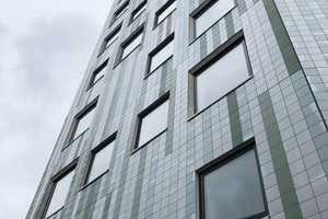  Underside of the façade of the nonagonal high-rise building 