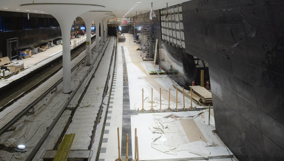 Blackandwhite textilereinforced concrete terrazzo for new Berlin
