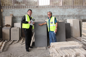  Silvio Schade (BFT/left) already visited Revelstone Director Andrew Cyprianos in the Revelstone production plant 