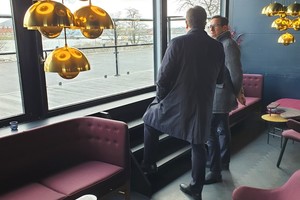  The BCF managing directors, Dr. Ulrich Lotz (left) and Michael Voss, during their pre-visit to the Langelinie Pavilion, where the evening get-together and gala dinner will take place 