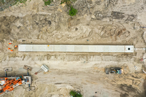  Aerial view of one of the 17 installed stormwater channels 