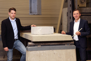  Project manager Stefan Carstens (left) and Professor Dr Matthias Pahn are working on more environmentally-friendly concrete components 