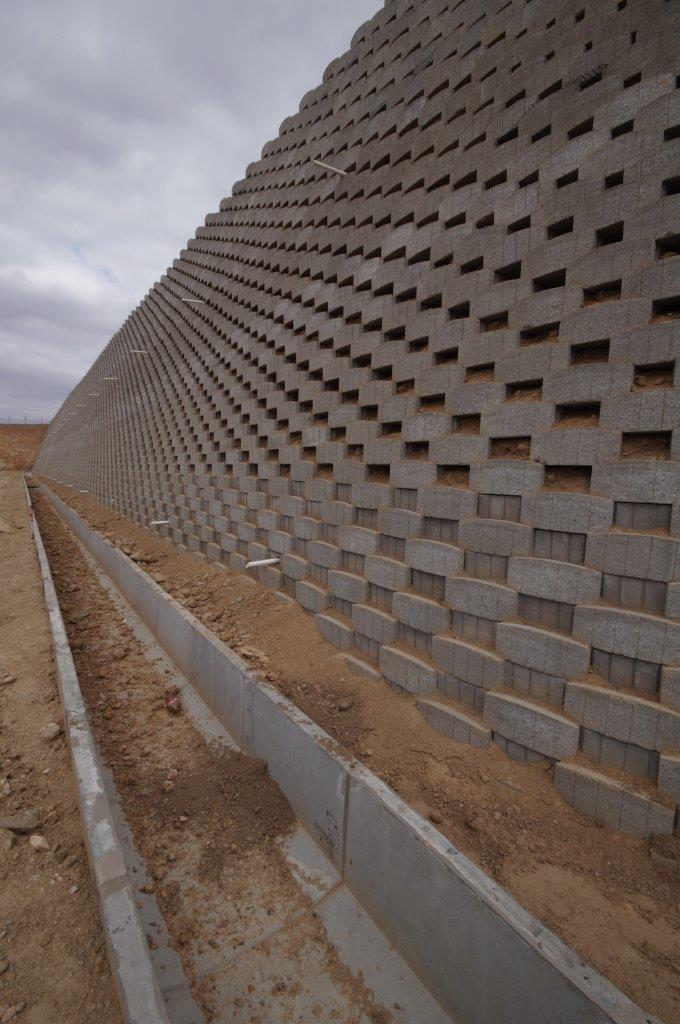 Retaining wall blocks used for Lanseria Industrial site Concrete