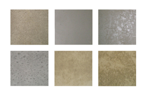  Strong influence of the release agent: six different concrete samples are shown in the picture. They were all manufactured using the same concrete and the same formwork – the only difference being the release agent 
