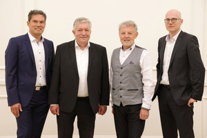  Generationswechsel bei der Syspro-Gruppe: Matthias Schurig, Norbert Brünemann, Dr. Herbert Kahmer und Dr. Thomas Kranzler (v.l.n.r.) 