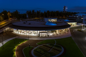  Jatkasaari School exterior night image 