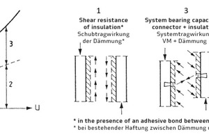  Abb. 2: Schematisches Tragverhalten von Wärmedämmstoff und stabförmigem Verbindungsmittel unter Schubbelastung aus [8] 