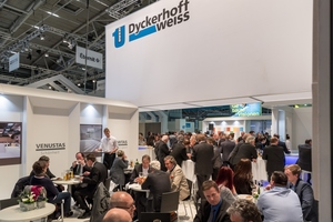  Dyckerhoff stand in the evening at Bau 2017 in Munich 