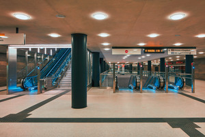  Spread over three floors, an innovative Terraplan floor system was used in the „Unter den Linden“ station 