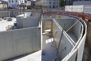  Precast concrete elements such as the Syspro double walls were used for erection of the unfinished building structure 