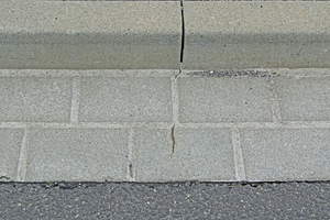  Fig. 21: Cracks in the paving blocks of a gutter 