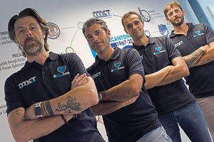  Von links nach rechts: Andrea Marcantonini (CEO), Alessandro Di Cesare (Gebietsmanager), Luca Broccolo (COO) und Gabriele Romano (Konstruktionsmanager)  