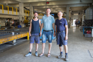  Departmental head Gerd Neus (center) is a true team player, pictured together with Mario Brugger and Klaus Burgstaller 
