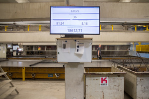  Der Monitor im Eingangsbereich zeigt den Mitarbeitern die aktuellen Kennzahlen 