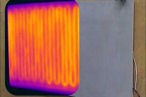  Fig.: Carbon concrete heating element during the heating-up process 