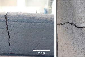 Fig.: Shrinkage cracking in a 3D-printed concrete element 