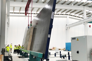  A lifting beam is used to remove the walls from the tipping station and place them on loading racks 