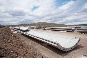  Tower elements prior to the installation of the wind blades  