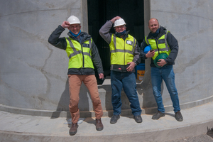  Mitglieder des Roggeveld-Teams von Concrete Units: Brian Cook (links), Charl Coetzee und Alwyn Carstens  