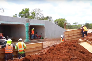  Drainage channel with precast square tubes in section 2 (Escárcega-Calkiní)  