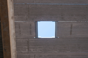  A section of the hollow-core roof showing the panel opening which will incorporate a future manhole 
