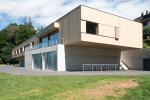  Rotsee Rowing Center (1): With the help of a NOEplast formliner a lettering was realized in the concrete 