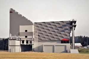  A 3D rendering illustrates what the state-of-the-art concrete mixing plant will later look like 