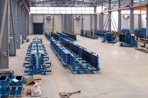  The Viastein Kft. factory with the molds for the production of columns, beams and stairs  