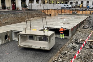  Fig. 12: Retention basin with box culverts made of reinforced concrete beneath a parking lot in the Communauté d‘Agglomération municipality association of Pau Béarn Pyrénées (France) – PPALAU 