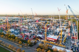  Die bauma ist die weltweit führende Branchenveranstaltung für Baumaschinen, Baustoffmaschinen, Bergbaumaschinen, Baufahrzeuge und Baugeräte und hat eine Gesamtausstellungsfläche von 614.000 m² 