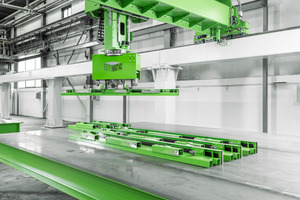  The robot was developed to optimise the automated production of double wall elements  