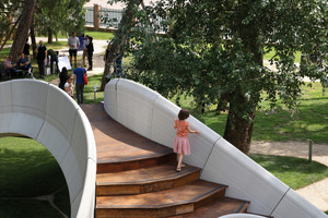  Stair treads made by a carpenter led across the sculpture; in the new version this will be made by concrete printing  