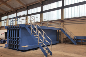  6: Battery unit for the production of loggia slabs at Mischek Systembau, an Austrian subsidiary of Strabag  