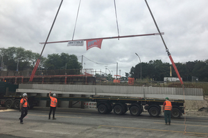  Special-purpose cranes lifted the 45- ton heavy precast elements at the construction site for erection  