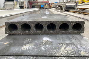  High surface quality of the hollow core slab is achieved easier with a highly automated machinery park 