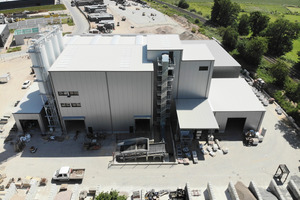  Aerial view of the Feiter concrete block plant recently commissioned on a greenfield site in Xanten 