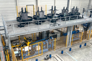  The Versa lattice girder welding machine was installed beneath the coils in a space saving way and can manufacture the lattice girders just in time 
