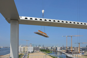  Peikko DeltaBeam composite beams do not require fire claddings, which allows for low ceiling heights when combined with slim precast prestressed concrete floor slabs  