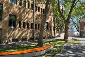  The existing trees could be preserved and the new elements perfectly fit together despite the more than 100 years of difference in the building structure  