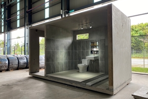  An IJM IBS bathroom unit: Prefabricated and fully equipped with architectural finishes, ready for efficient delivery to the construction site  