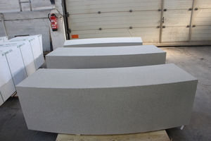  In addition to the concrete products mentioned above, Lintel produces a wide variety of different non-standard products, such as these curved street furniture element  