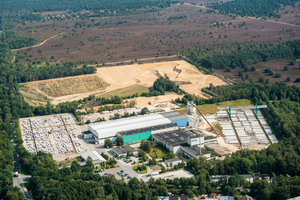  Bird’s eye view of the DW Systembau GmbH headquarters in the middle of the Lueneburg Heath 